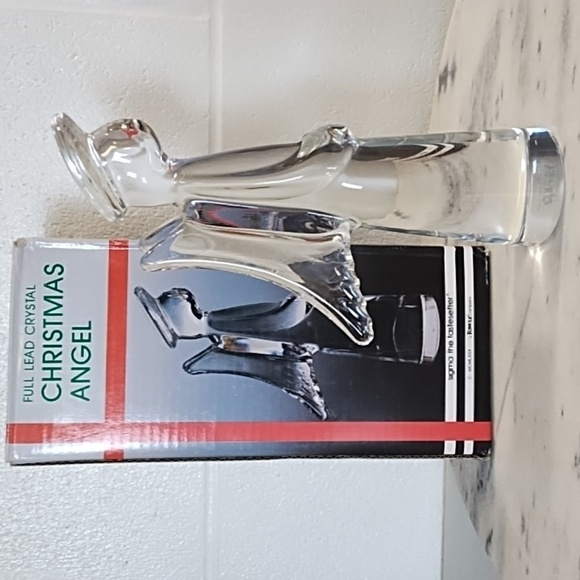 Vintage 9" Tall Clear Lead Chrystal Christmas Angel 2.24LB - Picture 1 of 16